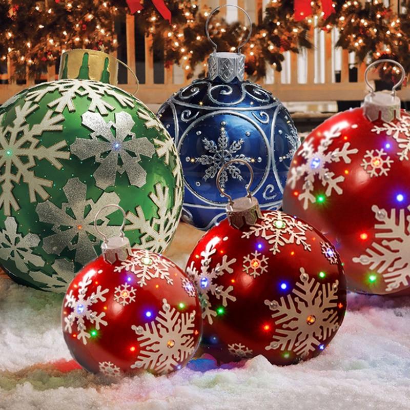 1pcs 60cm Christmas Balls Christmas Tree Decorations Outdoor Atmosphere Inflatable Toys for Home Christmas Gift Ball