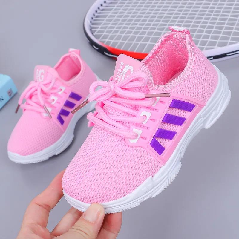 Fashionable Children Infant Kids Baby Girls Boys Solid Stretch Mesh Net Breathable Sport Run Sneakers Shoes