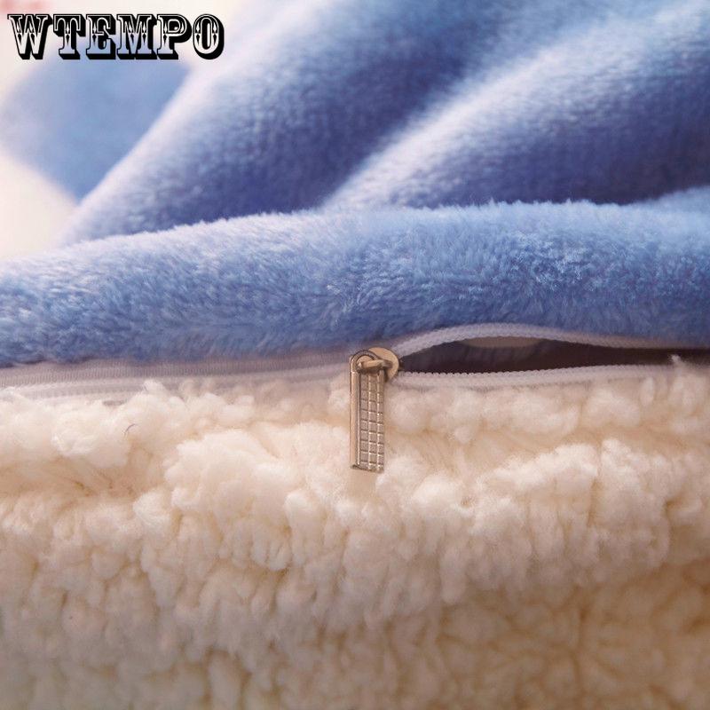 Winter Thick Double Layer Lamb Wool Multifunctional Blanket Duvet Cover Blanket Single Sheet Flannel Duvet Cover Warm Travel Blanket Zipper Bedspread