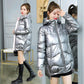 Fashion Women's Mid-length Coat Winter Loose and Colorful Hooded Down Cotton Coat