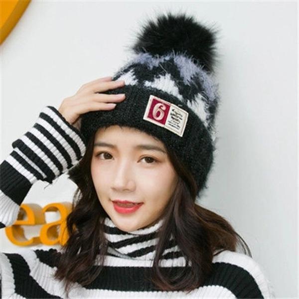 Plush Cotton hat Trendy wild hat Windproof hat Autumn winter Warm hat Thick hat Fashion Woman hat