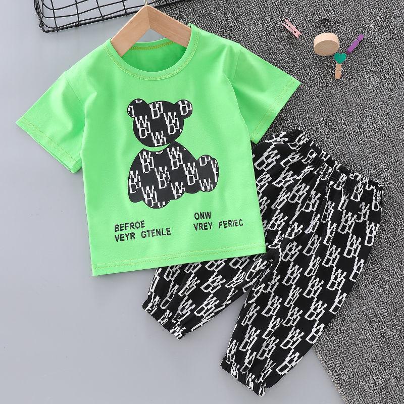 Boys and Girls Clothes Summer Short-sleeved T-shirt Shorts Children's Comfortable Children's Clothing Tide Suit