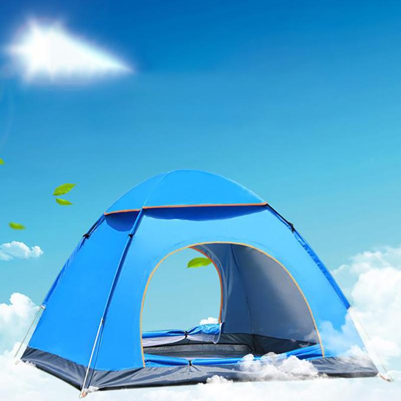 4-person Camping Tent Portable Pop-up Tent Waterproof and UV-proof Awning Travel Beach Outdoor Artifact