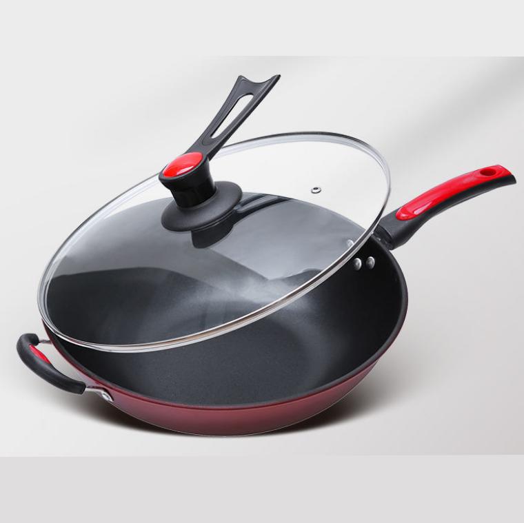 Frying Pan Non-stick Pan No Oil Smoke Pan Household Multi-function Cooking Pot Iron Pot Gas Stove Induction Cooker Universal