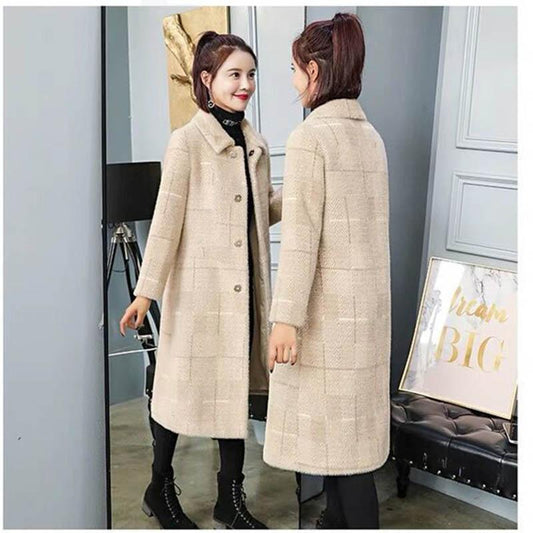 Mink Velvet Long Section Plus Cotton Thickening Slimming Fashion Casual Jacket Women