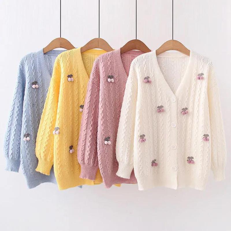 Sweet Wind Sweater Coat 2021 Women Loose Loose Outer Wear Small Fresh Student Knit Cardigan