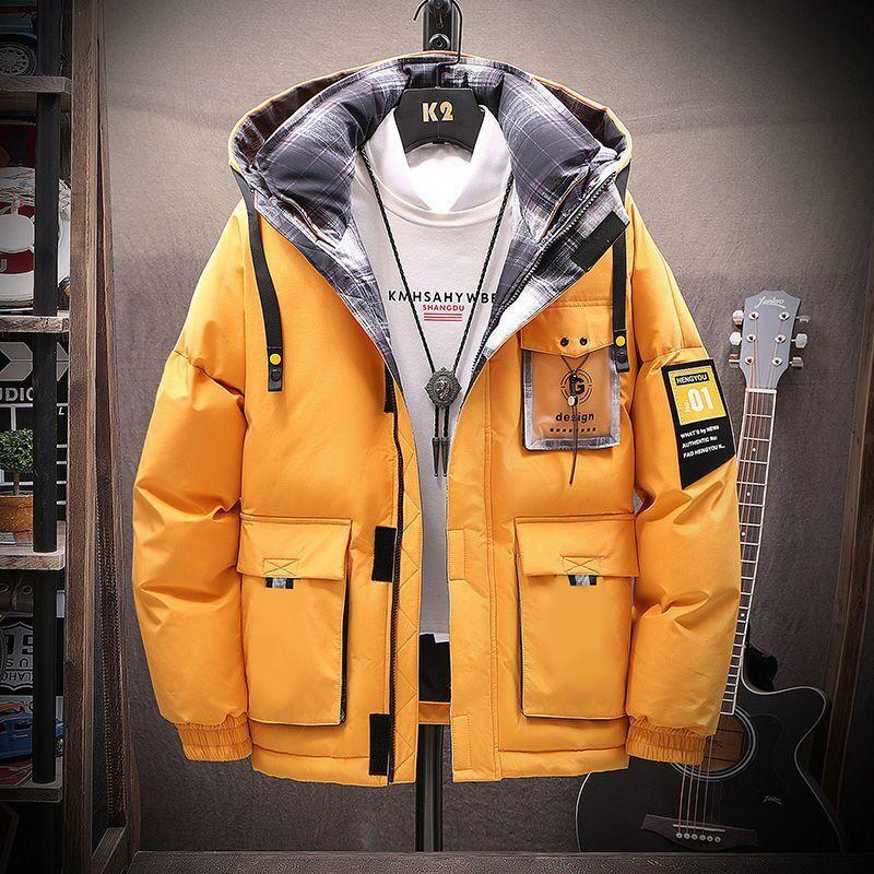 Winter Coat Men's Short Warm Thick Coat Fashionable Handsome Casual Down Jacket