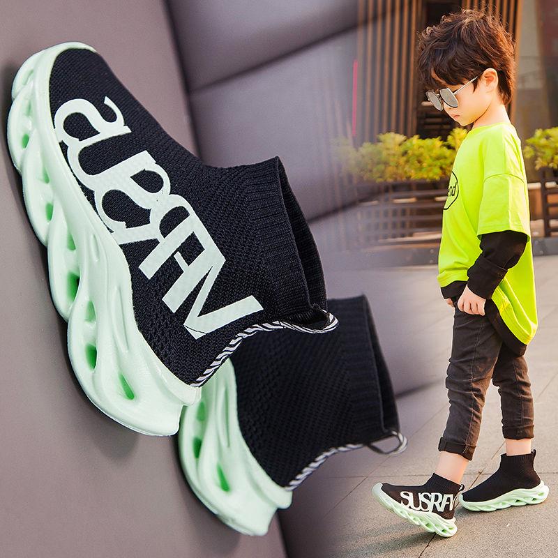 Autumn Children's Sports Shoes Boys Fashion Mesh Breathable Sports Shoes Students Running Girls Shoes Non-slip Coconut Shoes