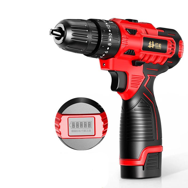 12V Luxury Household Electric Screwdriver Set Digital Display Cordless Electric Drill with Tool Box