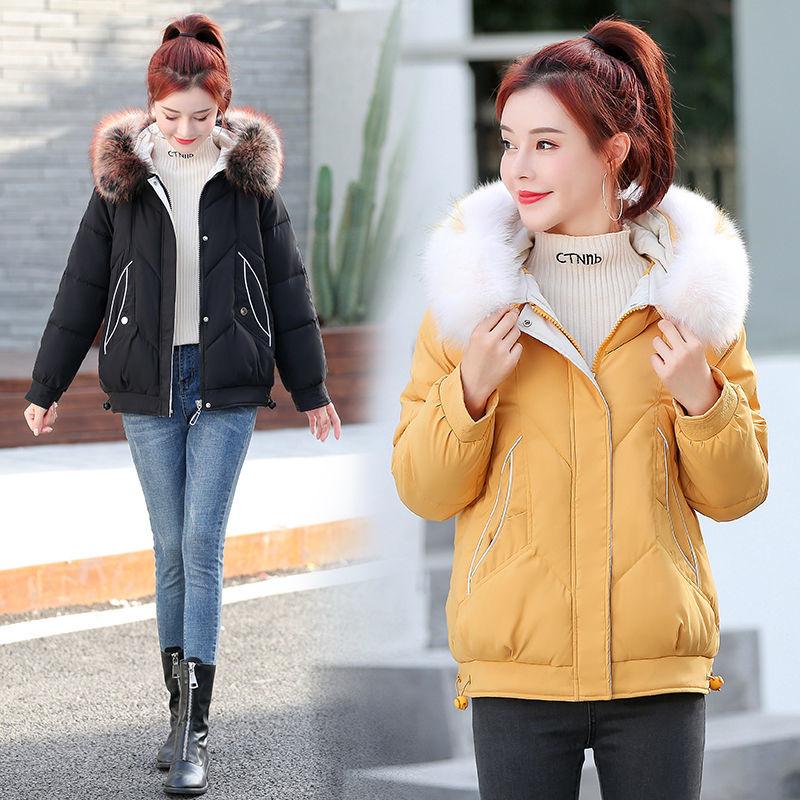 Fall/winter Fashion Trend Down Warmth Thick Hooded Korean Slim-fit Fur Collar Padded Jacket