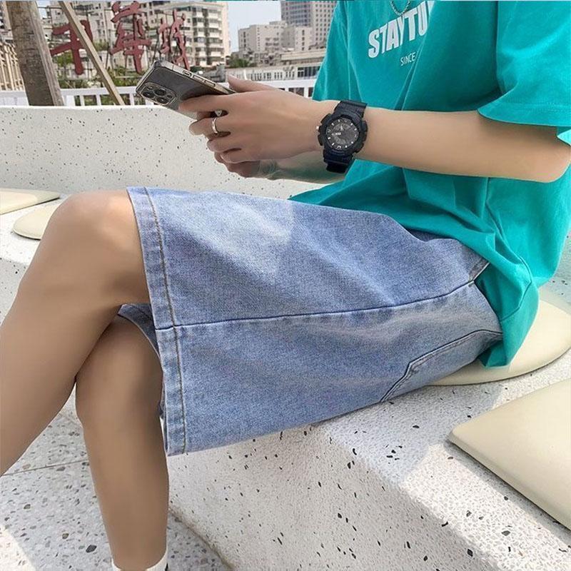 Summer Large Size Thin Denim Shorts Men's Retro Wild Loose Straight Five-point Pants Casual Sports Comfortable Soft Outer Wear Shorts