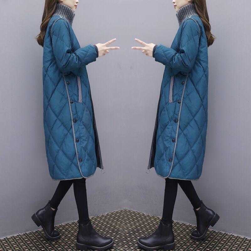 Women's Autumn and Winter Women's Lightweight Mid-length Korean Style Loose Large Size Fashionable Cotton Jacket