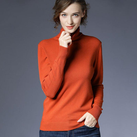 High Neck Sweater Slim Warm Winter Sweater Spring and Autumn Cashmere Sweater Women's