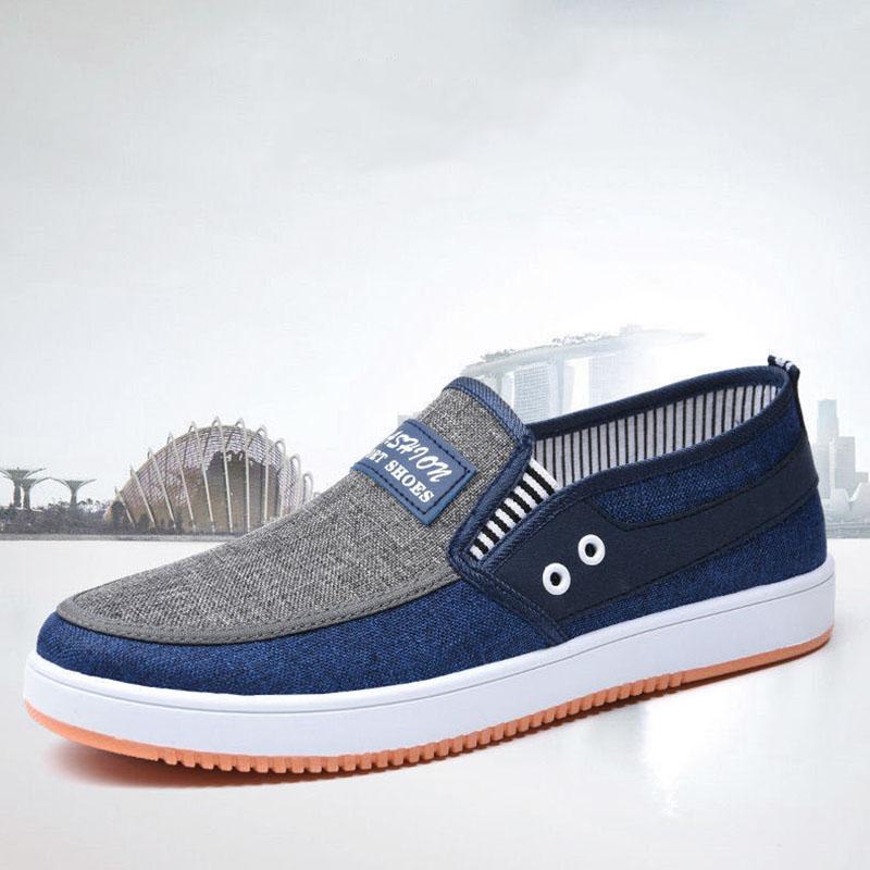 Tendon Bottom Male Old Beijing Cloth Shoes Denim Canvas Shoes Flat Casual Non-slip Wear-resistant Low-top Sneakers