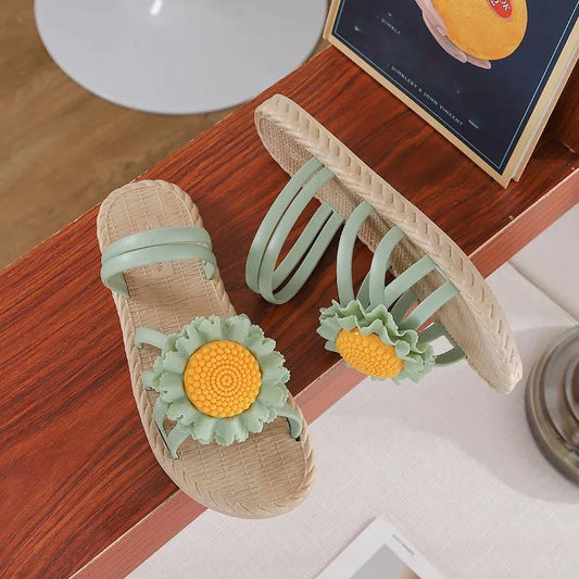 Slippers Women's Flat-bottomed Home Indoor Bathroom Bath Sandals and Slippers Women's Outdoor Beach Sandals Are Light and Comfortable