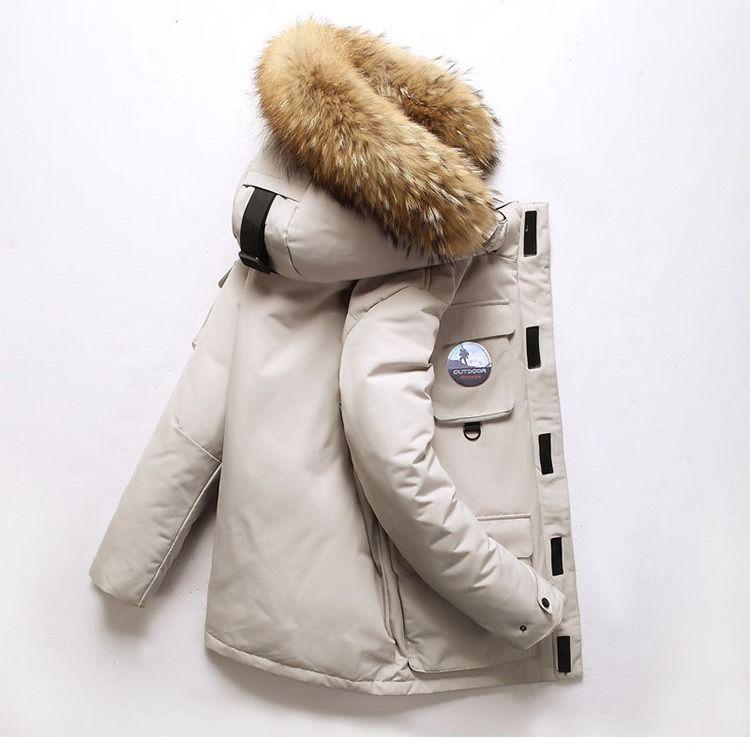 Winter Medium and Long Section Cotton Clothing Large Size Down Jacket Trend Leisure Men's Clothes