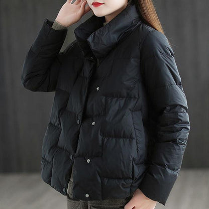 Stand-up Collar Down Padded Jacket Women's Winter Loose and Versatile Lightweight Cotton-padded Jacket Short Coat Padded Jacket