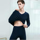 Men Winter Autumn Thermal Underwear Clothes O-neck Tops Pants Male Tight Suit Thicken Windproof Comfortable Soft Lining Long Sleeve High Elasticity