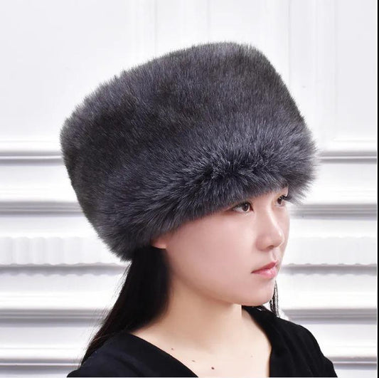 Winter Cotton Hats Northeast Men's and Women's Fox Fur Hat Imitation Rabbit Fur Thickened Warm Dome Hat