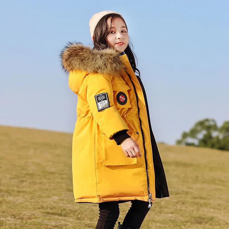 Girls' Warm Winter Clothes Windbreaker Mid-length Thick Padded Jacket Double-sided