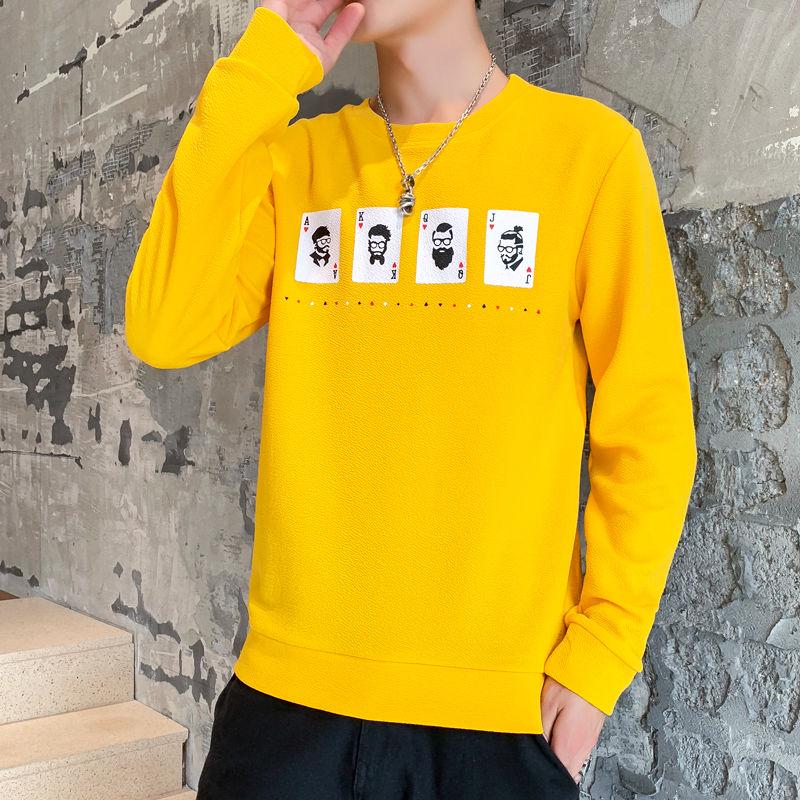 Long-sleeved T-shirt Spring and Autumn Plus Size Sweater Men's Loose Sweater Trend Wild Jacket Men