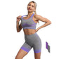 2PCS Running Sports Short Sleeve Shorts Combination Suit Women's Fitness Tight Seamless Knitted Yoga Clothes Gym Bodybuilding Sets Active Wear