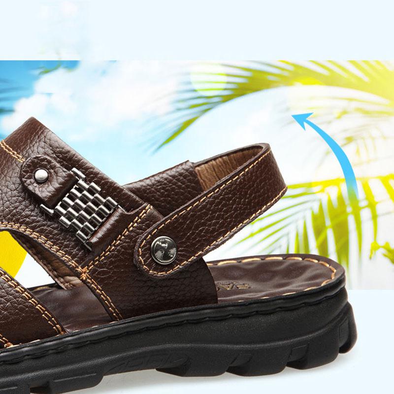 Men Sandals Genuine Leather Men Beach Shoes Brand Men Casual Shoes Men Slippers Sneakers Summer Shoes