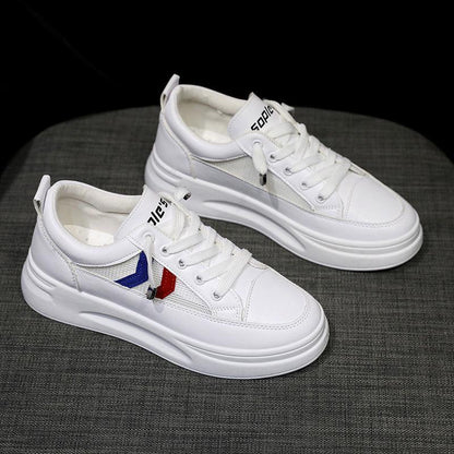 Thick-soled White Shoes All-match Casual Mesh Breathable Sneakers Mesh Shoes Lightweight and Breathable Increased Sole