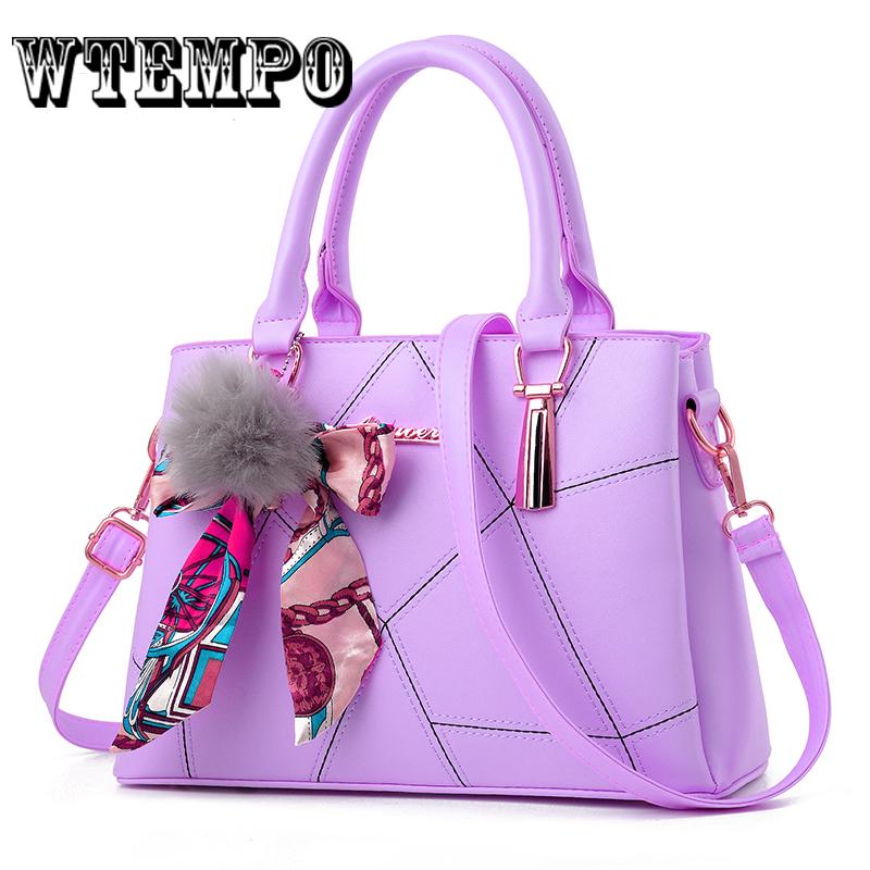 Handbags Bowknot Decoration Casual Women Shoulder Crossbody Handbags Leather Bags