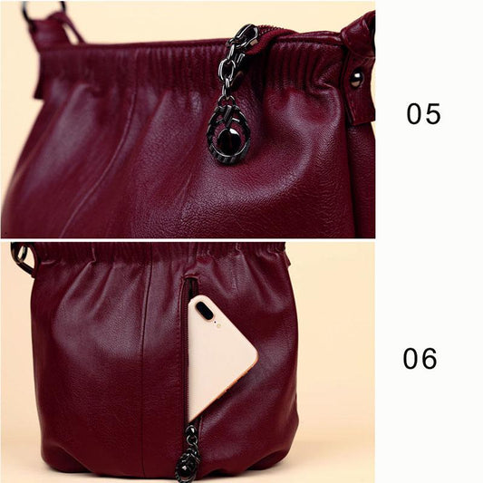 Women Bucket Bag handbag Casual Female Crossbody Bags Portable Genuine Leather Cowhide Large Capacity