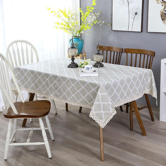 Pastoral Dining Table Tablecloth Cloth Art Cotton Hemp Rectangular Coffee Table Cloth Nordic Style Desk Tablecloth Round Cover Cloth Towel