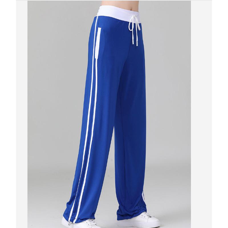 Women's Running Fitness Quick-drying Pants Sports Pants Student Striped Loose Casual Slimming Elastic Straight-leg Pants