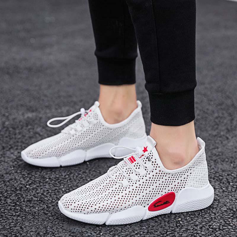 Plus Size 39-44 Summer Men White Mesh Sneakers Breathable Basketball Shoes Women Non-slip Running Shoes Outdoor Travel Shoes