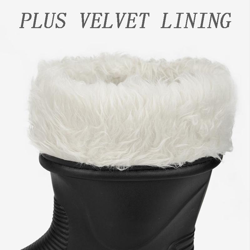 Ladies Winter Rain Boots Plus Velvet Warm Rain Boots Mid-high Tube Non-slip Thick Rubber Shoes Waterproof Shoes