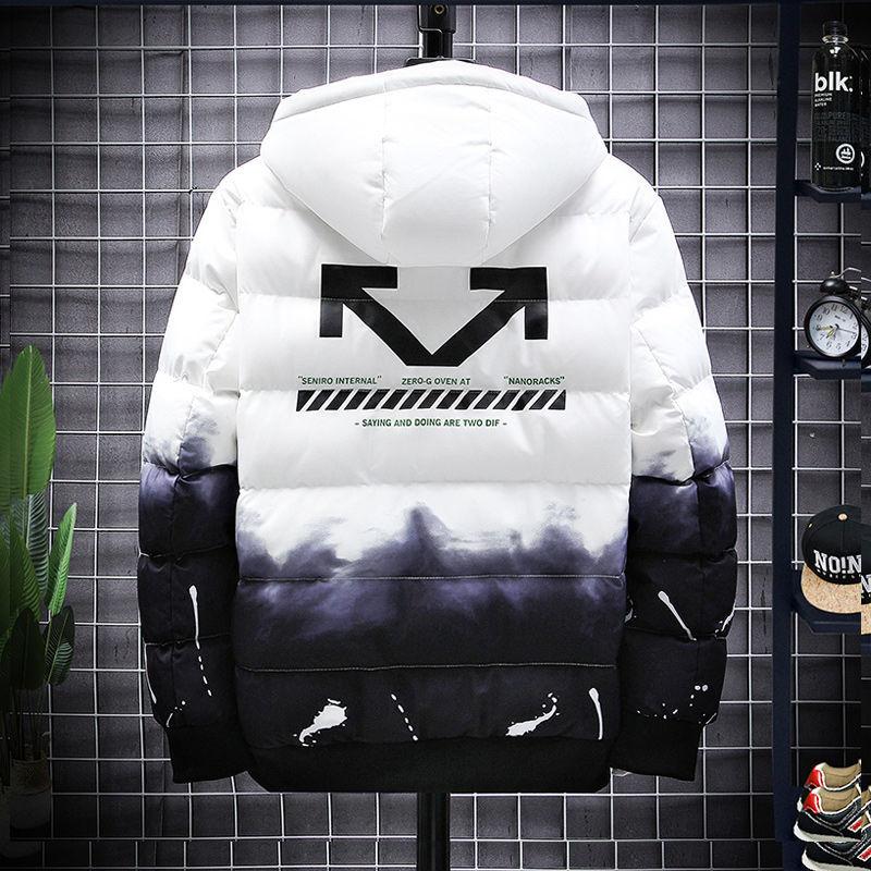 Men's Hooded Jacket Warm Cotton Jacket for Teenagers Plus Thicker Size Fat Style Double-sided Wear Student Cotton Jacket