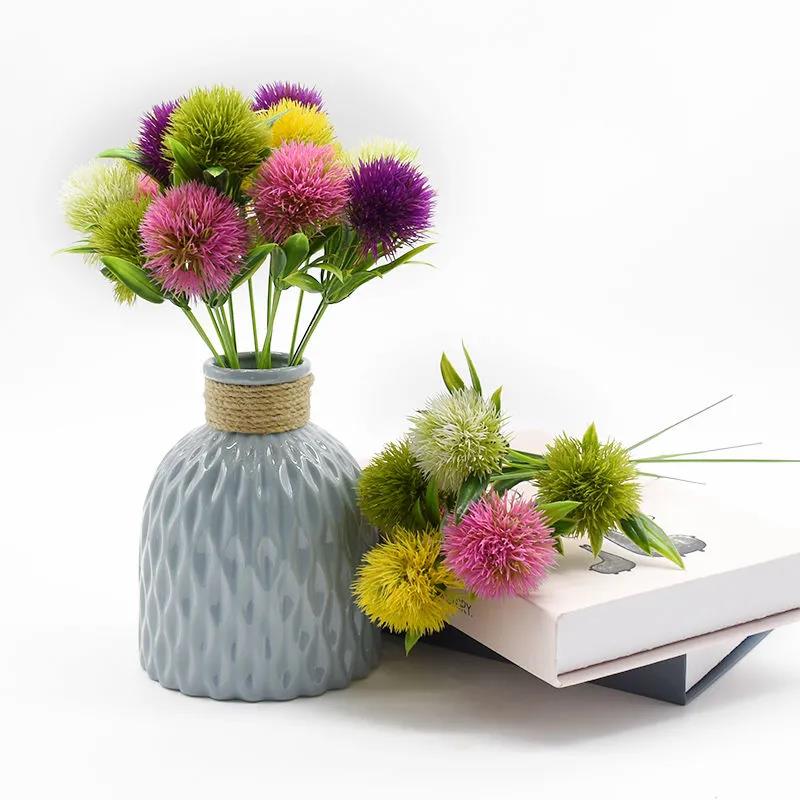 Simulation Dandelion Plant Plastic Artificial Flower Ball Flower Simple Home Floral Ornaments Simulation Green Plants