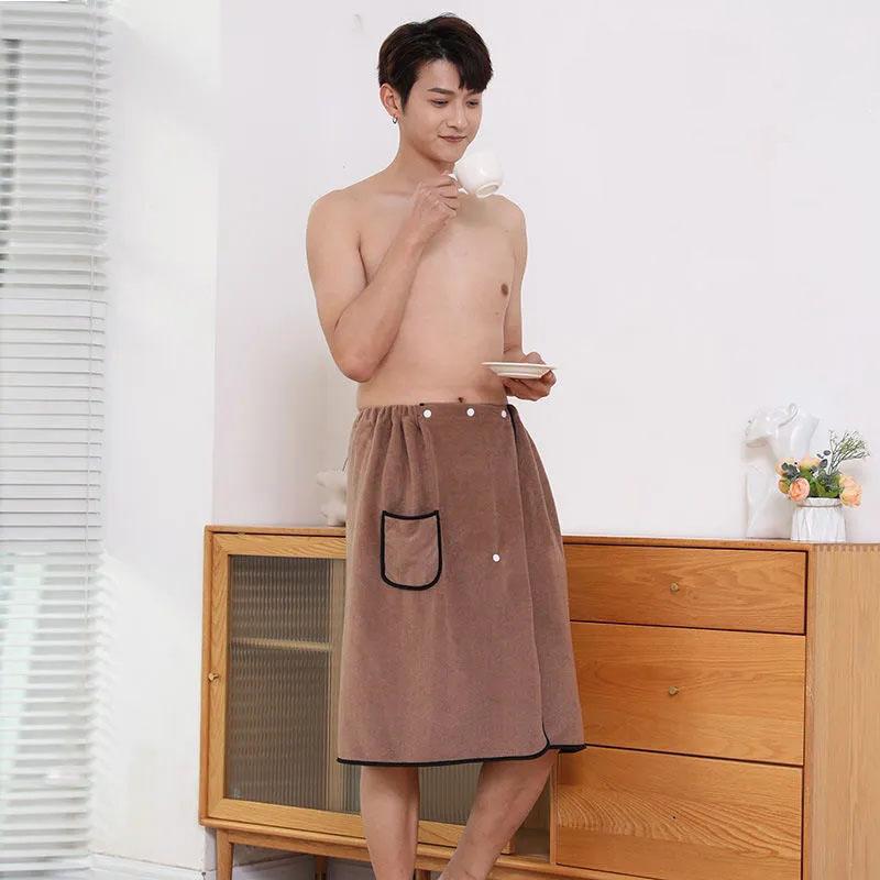 Plus Size Bath Towel Adult Male Wrapable Bath Skirt Softer Than Pure Cotton Absorbent Bathrobe