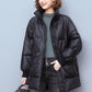 Down Padded Jacket Women Winter Thick Padded Jacket Mid-length Fashion Loose Collar Padded Jacket