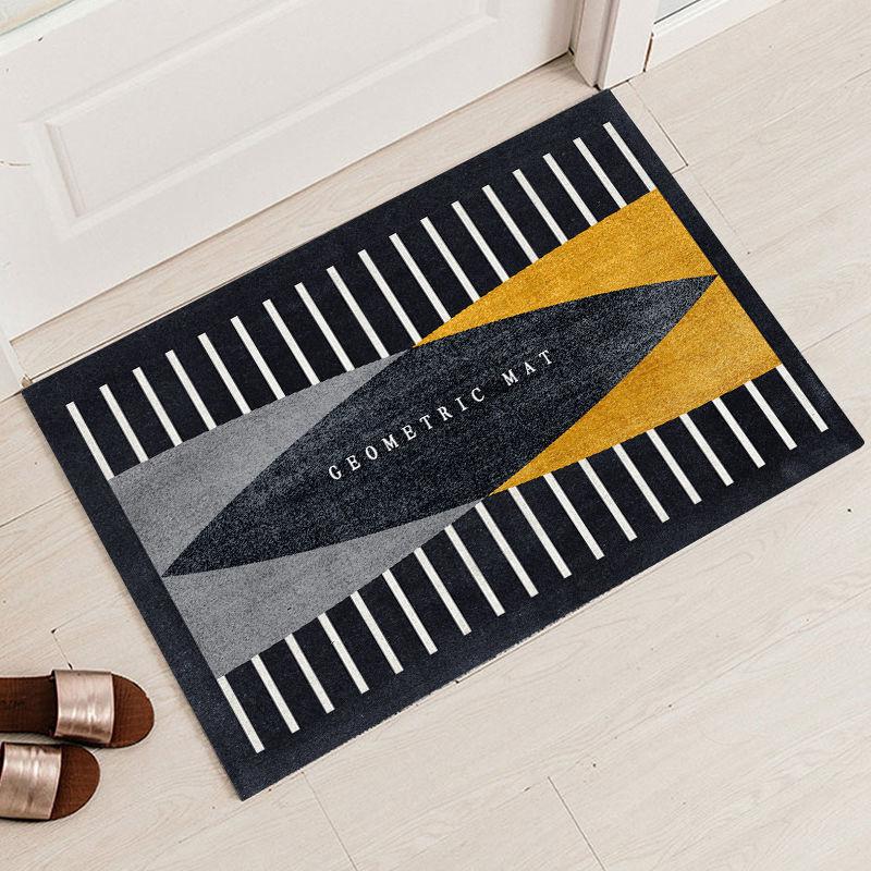 Simple Style Geometric Pattern Carpet Entrance Door Mat Living Room Non-slip Carpet Absorbent Bathroom Mat Kitchen Non-slip Floor Mat