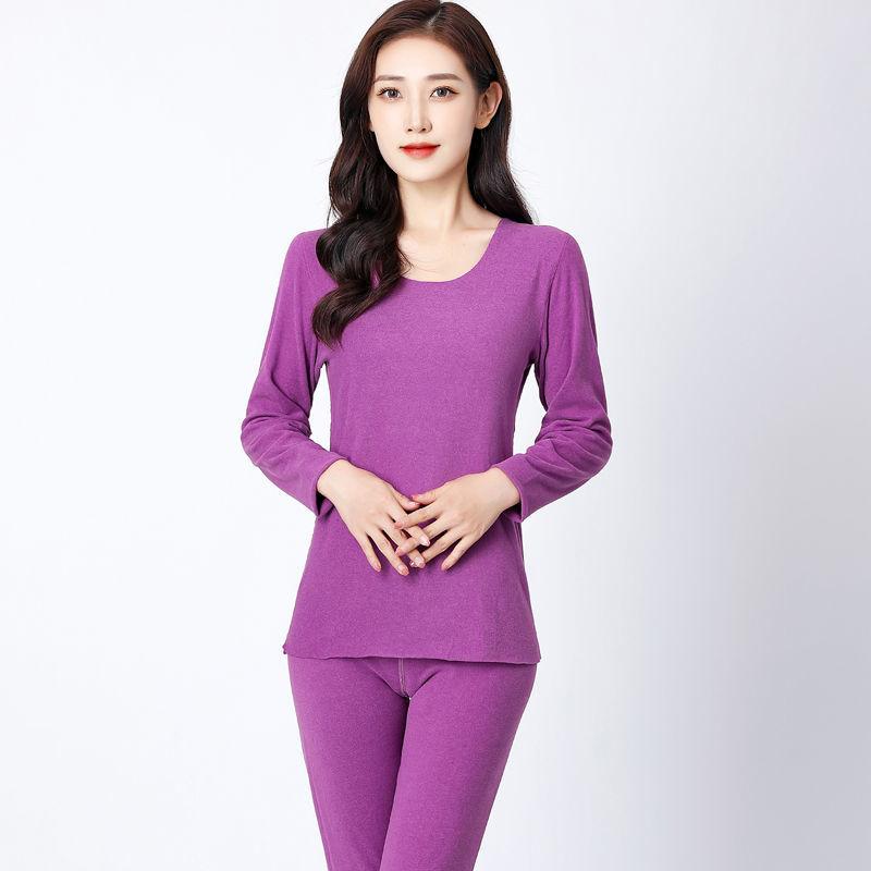 Winter Thermal Underwear Women Plus Velvet Thick Double-sided Velvet Self-heating Autumn Clothes Long Trousers Ladies Suit