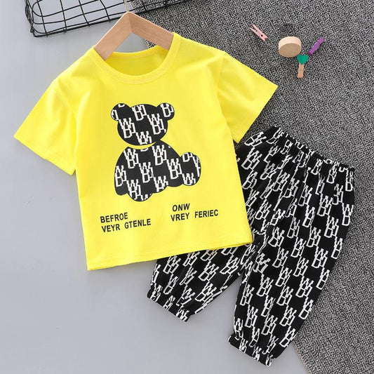 Boys and Girls Clothes Summer Short-sleeved T-shirt Shorts Children's Comfortable Children's Clothing Tide Suit