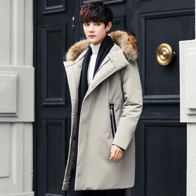 Medium and Long Section Cotton Clothing Large Size Down Jacket Trend Leisure Men's Clothes Winter