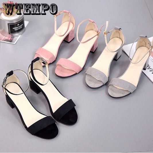 Casual Shoes Fashion Classic Peep Toe Buckle Trap Women's Black Pink Wedding Shoes