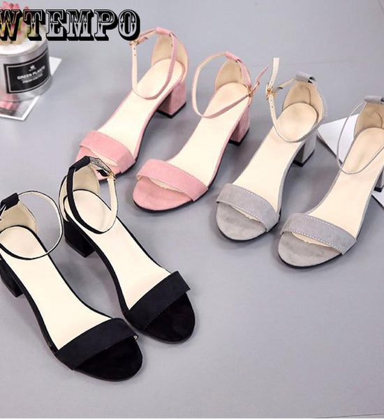 Casual Shoes Fashion Classic Peep Toe Buckle Trap Women's Black Pink Wedding Shoes