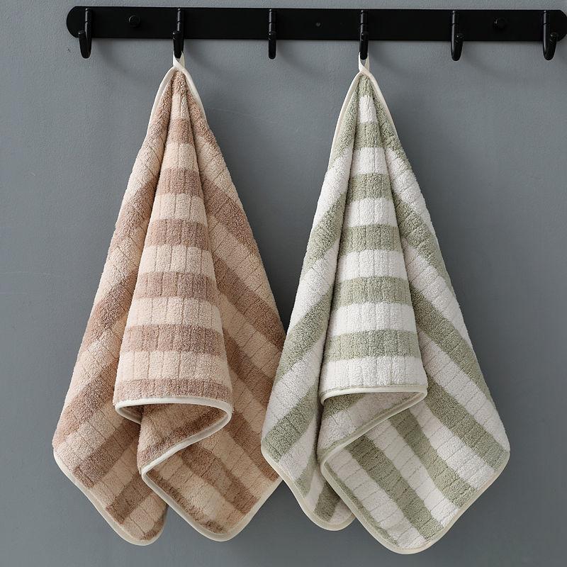 2pcs Pure Cotton Towel Household Men and Women Wash Face Bath Towel Thickened Quick-drying Water-absorbing Soft Towel