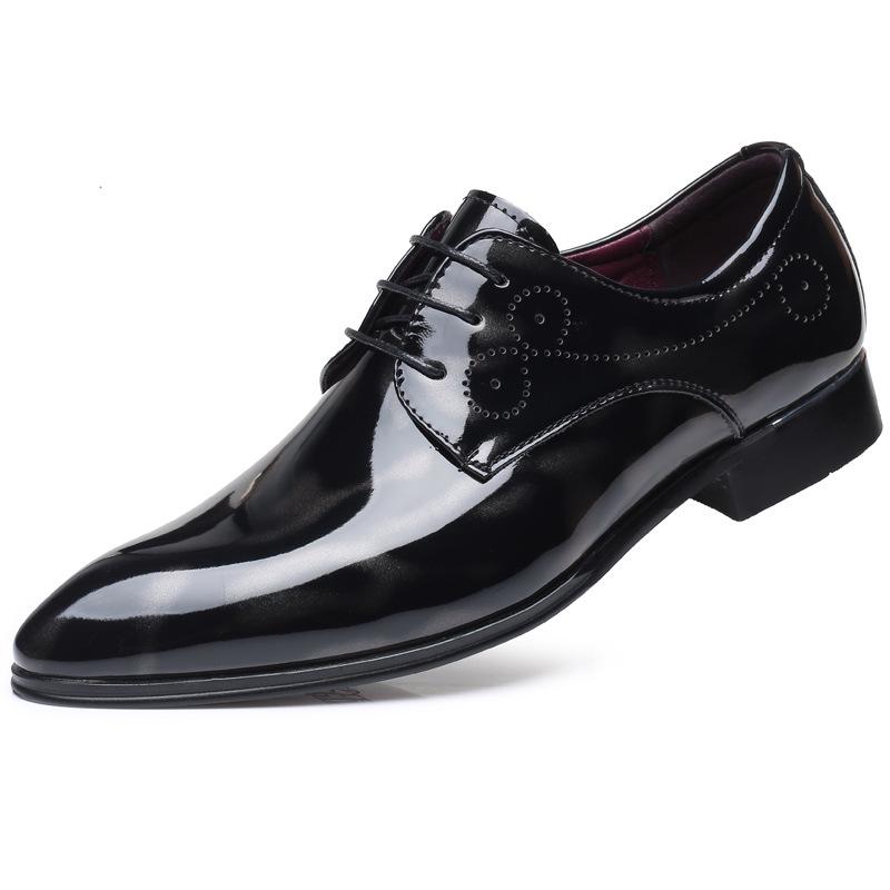 Pair of Shoes Business Leather Casual Comfortable Flat Men Pointed Toe Wedding Dress Shoes