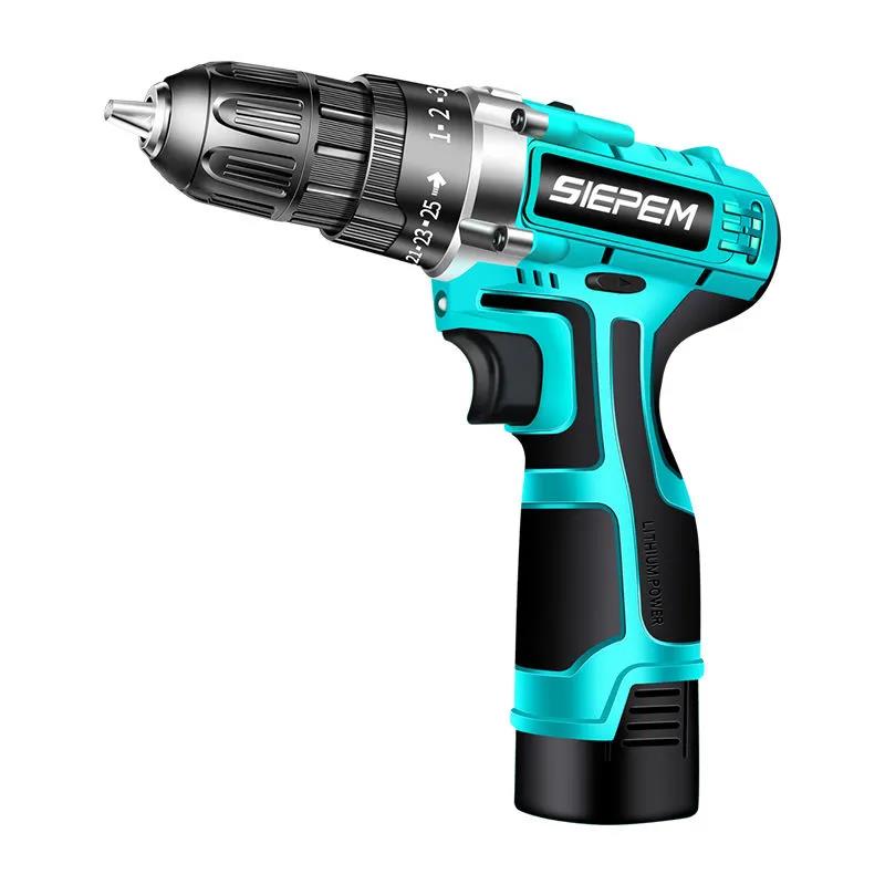 48V Cordless Impact Drill Electric Screwdriver Rechargeable Two-speed Power Tool with Battery