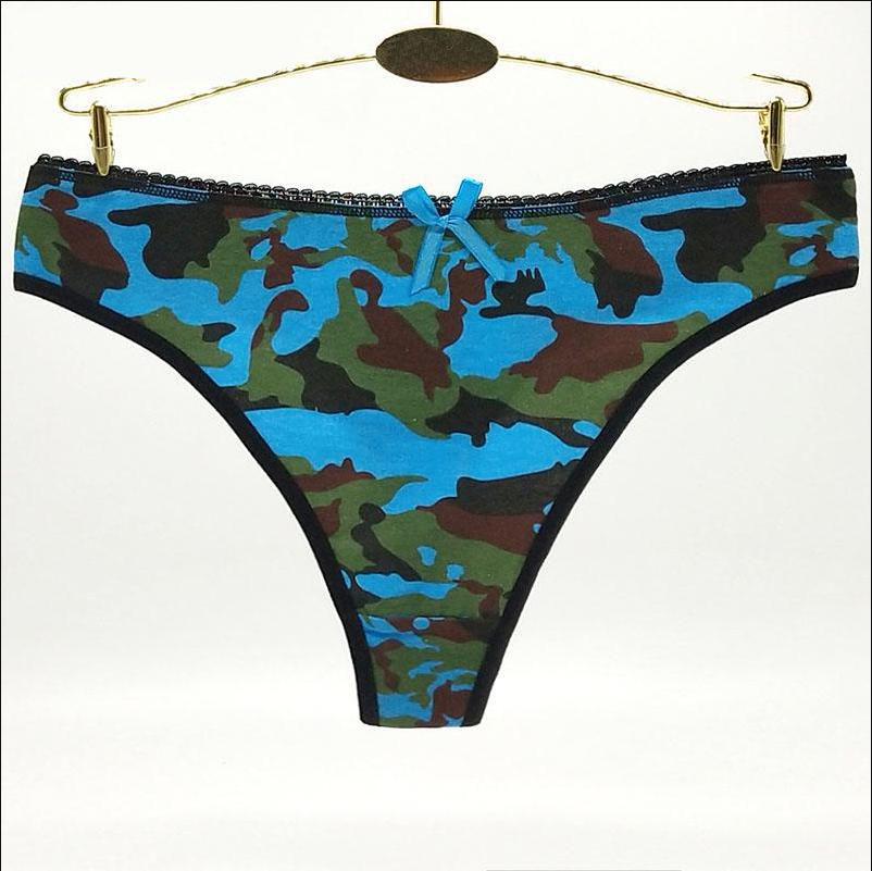 6 Pcs/Lot Sexy Underwear Lingeries Panties Amy Briefs Cotton  Women Female Panties Camouflage