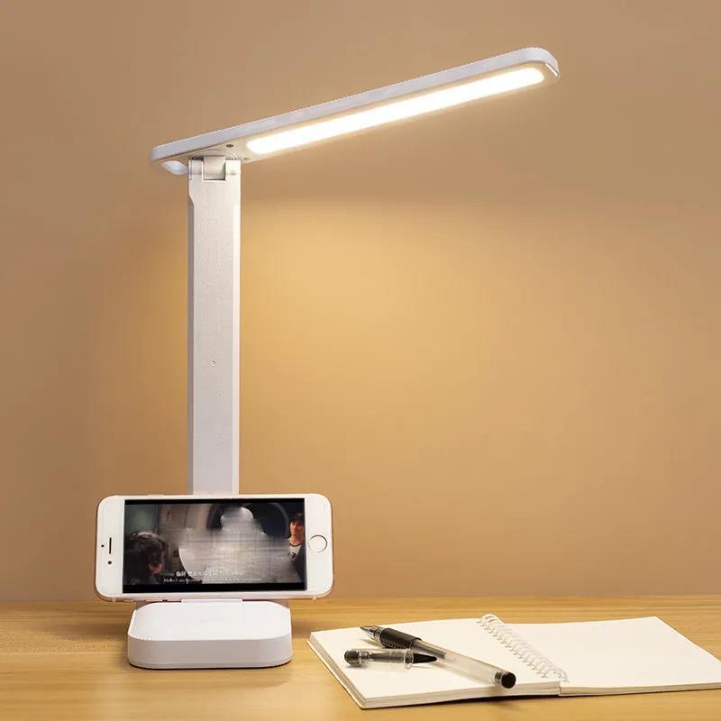 Touch-sensitive Table Lamp, Eye Protection Learning Lamp, Rechargeable Plug-in Dual-use Folding Type Vision Protection LED Reading Lamp