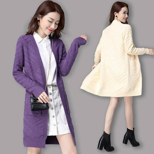 2019 Fashion Cardigans Knitted Sweaters Women Autumn Cardigan Sweater Long Streetwear Coat Female